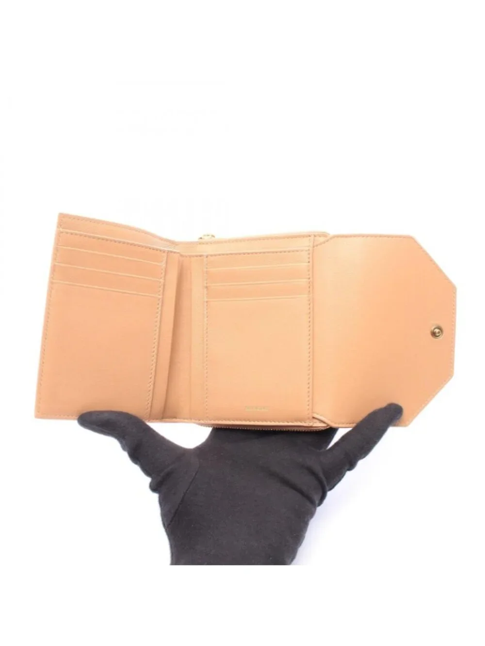 Balenciaga Trifold Wallet Envelope Beige Leather
